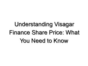 Understanding Visagar Finance Share Price: What You Need to Know